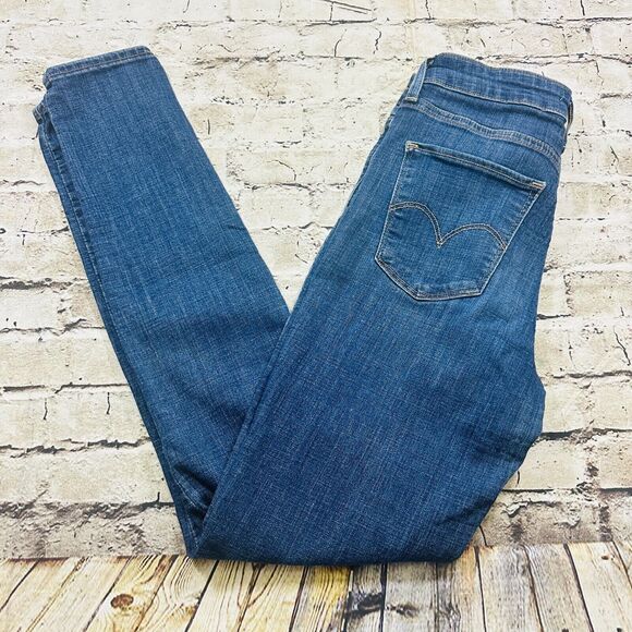 Levis Jeans Womens Sz.28 Blue 721 High Rise Skinny Ankle Stretch Denim Dark Wash - Picture 8 of 16